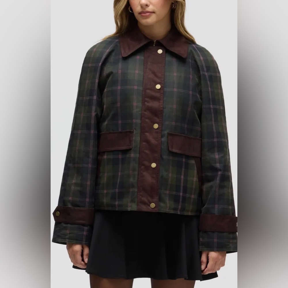 NVLT Anthropologie Waxed - Cotton Plaid Women's Jacket - Picture 2 of 14